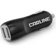 Автомобильный адаптер в прикуриватель Carline 2хUSB, 1/2.1 А, 12/24 В, черный