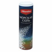 Соль пищевая 250 г, "Морская" мелкая, йодированная, пластиковая туба с дозатором, АТЛАНТИКА