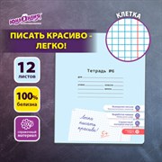 Тетрадь УЧУСЬ ПИСАТЬ № 6 12 л. клетка, со справочным материалом, обложка картон, ЮНЛАНДИЯ, 404849