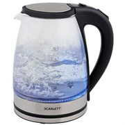 Чайник SCARLETT SC-EK27G35, 1,8 л, 1800 Вт, закрытый нагревательный элемент, стекло, стальной