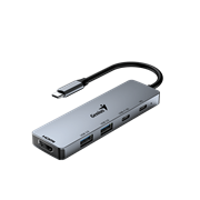 USB HUB UH-500 5-в-1, USB-C PD мощностью до 100 Вт, порты передачи данных USB 3.0 x 2, USB-C x 2, видеовыход 4K HDMI 60 Гц