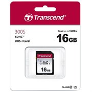 Карта памяти SDHC 16 ГБ, TRANSCEND UHS-I U1, 95 Мб/с (class 10), TS16GSDC300S