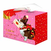 Пакет-коробка подарочный (1 штука) "Королевский Корги" 15х9х11 см, тиснение фольгой, ламинация, 90073