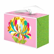 Пакет-коробка подарочный (1 штука) "Цветок", 15х9х11 см, тиснение фольгой, ламинация, 90074