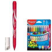 Фломастеры MAPED (Франция) "Color'Peps Jungle", 12 цветов, смываемые, вентилируемый колпачок, 845420 Фломастеры MAPED (Франция) "Color'Peps Jungle", 12 цветов, смываемые, вентилируемый колпачок, 845420