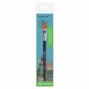 Кисть художественная профессиональная BRAUBERG ART CLASSIC, синтетика мягкая под колонок, плоская, № 18, короткая ручка, 200704