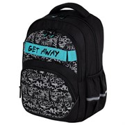 Рюкзак BRAUBERG MOTION, 2 отделения, 3 кармана, "Get away", СВЕТООТРАЖАЮЩИЙ ПРИНТ, 41х28х17 см, 273117