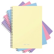 Тетрадь обложка пластик, А5, 80 л., спираль, клетка, ErichKrause, "Pastel" ассорти (4 вида), 50162