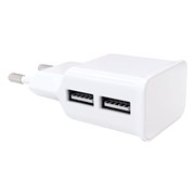 Зарядное устройство сетевое (220 В) RED LINE NT-2A, 2 порта USB, выходной ток 2,1 А, белое, УТ000009405