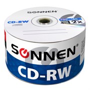 Диски CD-RW SONNEN 700 Mb 4-12x Bulk (термоусадка без шпиля), КОМПЛЕКТ 50 шт., 512578
