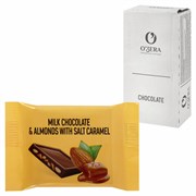 Шоколад порционный O'ZERA "Milk & Almonds" с миндалем и соленой карамелью, 1,2 кг, РРХ544