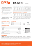Аккумуляторная батарея DELTA BATTERY HRL 12-26 X