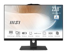 Modern AM242P 12M-090RU (MS-AE07)  23.8'' FHD(1920x1080)/Intel Core i5-1240P/16GB/512GB SSD/Integrated/WiFi/BT/2.0MP/KB+MOUSE(WLS)/W11Pro/1Y/BLACK
