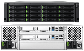 XN8016D-EU Unified storage with dual-controller design. Rackmount 3U16 Bay with Intel Xeon 2.2GHz Quad-Core CPU, 32GB DDR4 RAM (Max 256GB).  4 slots for optional host cards (Slot 1 & Slot 2: Optional host cards for 2/4 x 32/16Gb Fibre Channel, or 2/4 x 25