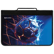 Папка на молнии BRAUBERG А4 с ручкой, с органайзером, 1 отделение, "Score goal", 273385