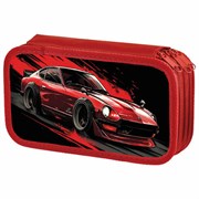 Пенал ПИФАГОР, 3 отделения, ламинированный картон, 19х11 см, "Red road", 273490