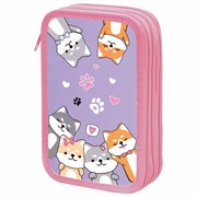 Пенал ЮНЛАНДИЯ, 2 отделения, картон с эффектом soft-touch, 19х11 см, "Best fellows", 273497