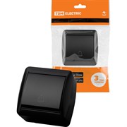 Кнопка звонковая TDM открытой установки IP44 6А графит "Селигер"