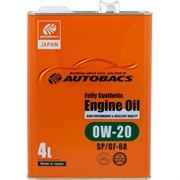 Моторное масло AUTOBACS 0W-20, API SP, ILSAC GF-6A, SYNTHETIC