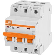 Автомат TDM ВА47-29 3Р, 16 А, 4,5 кА, С