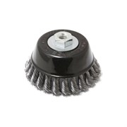 Чашеобразная стальная витая кордщетка для УШМ ROCKFORCE RF-BWC104(29075)