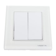 Двухклавишный выключатель Vesta Electric Exclusive White