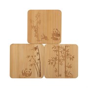Набор из 3 подставок под горячее из бамбука Mallony foresta di bambu, р-р: 10x10x0,8 см