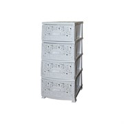 Комод Росспласт ДЕКОР 4 ярус АЖУР белый В95*Ш38*Г47