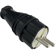 Каучуковая кабельная вилка NVO с заземлением 16А IP44 черная 4001