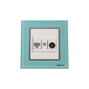 Розетка для сетевого кабеля LAN + TV Vesta Electric FRZTV010002BLU