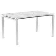 Раскладной стол BRADEX areal 140-180x80x75 см, белый мрамор, с белыми ножками