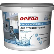 Моющаяся водно-дисперсионная полиакриловая краска для стен и потолков для внутренних работ Ореол 5468