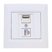 Розетка для USB + сетевого кабеля LAN Vesta Electric Roma