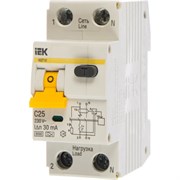 Дифференциальный автомат IEK АВДТ-32 1п+N, C, 25А, 30мА