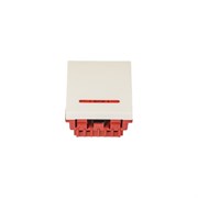 Одноклавишный двухконтактный выключатель LANMASTER LAN-EC45x45-SL11-WH
