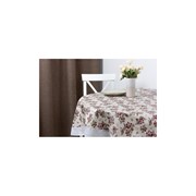 Круглая готовая скатерть MEIWA F-198 WH/BR
