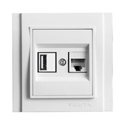 Розетка для USB + сетевого кабеля LAN Vesta Electric Verona