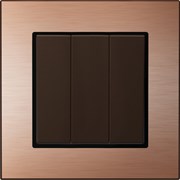Трехклавишный выключатель Vesta Electric Exclusive Champagne Metallic