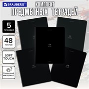 Тетради предметные, КОМПЛЕКТ 5 ПРЕДМЕТОВ, 48 л., SoftTouch, BRAUBERG "РИТМ", 405187