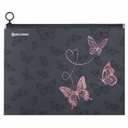 Папка для тетрадей BRAUBERG А4, 1 отделение, пластик, на zip-lock-молнии, "Neon butterflies", 272103 Папка для тетрадей BRAUBERG А4, 1 отделение, пластик, на zip-lock-молнии, "Neon butterflies", 272103