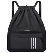 Рюкзак спортивный мешок HEIKKI CASUAL (ХЕЙКИ) с дополнительным карманом, 44х34 см, "Strips", 273458