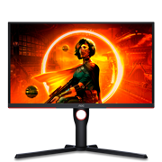 Монитор игровой 24.5'' 16:9 1920х1080(FHD) VA, 240 Hz, 300cd/m2, 3000:1, 80M:1, 0,5 ms, 2xHDMI, DP, USB-Hub, Height adj, Pivot, Tilt, Swivel, Black, Red