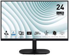 Монитор LCD PRO MP245V 23.8'' 16:9 1920х1080(FHD) VA, nonGLARE, 100 Hz, 300 cd/m2, H178°/V178°, 4000:1, 100M:1, 16.7M, 1ms, VGA, HDMI, Tilt, 1Y, Black