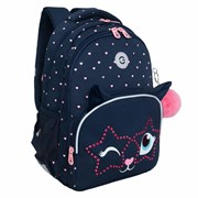 Рюкзак GRIZZLY школьный, анатомическая спинка, 2 отделения, для девочек, "WINK", 40х27х20 см, RG-460-6/4