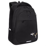 Рюкзак GRIZZLY школьный, анатомическая спинка, 2 отделения, для девочек, "COLIBRI", чёрный, 40х29х20 см, RD-540-2/4