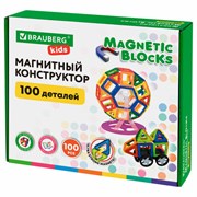 Магнитный конструктор MAGNETIC BLOCKS, 100 деталей, 2 колесные базы, карусель, BRAUBERG KIDS, 665720 Магнитный конструктор MAGNETIC BLOCKS, 100 деталей, 2 колесные базы, карусель, BRAUBERG KIDS, 665720