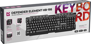 Беспроводная клавиатура Defender 45195 Element HB-195 RU,черный,мультимедиа