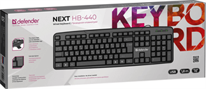 Проводная клавиатура Defender 45440 Next HB-440 RU,черный,полноразмерная