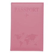Обложка для паспорта "Passport map", экокожа soft-touch, розовая, STAFF, 238759