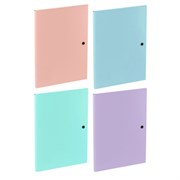 Папка на кнопке пластиковая BRAUBERG PASTEL, А4, 3 клапана, 600 мкм, цвета ассорти, 272886